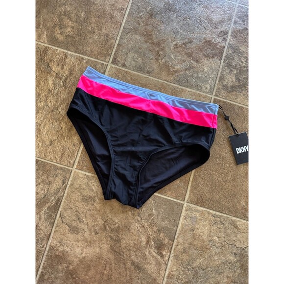 Dkny Colorblocked High Waist Bikini Bottoms Size Large - Picture 2 of 8